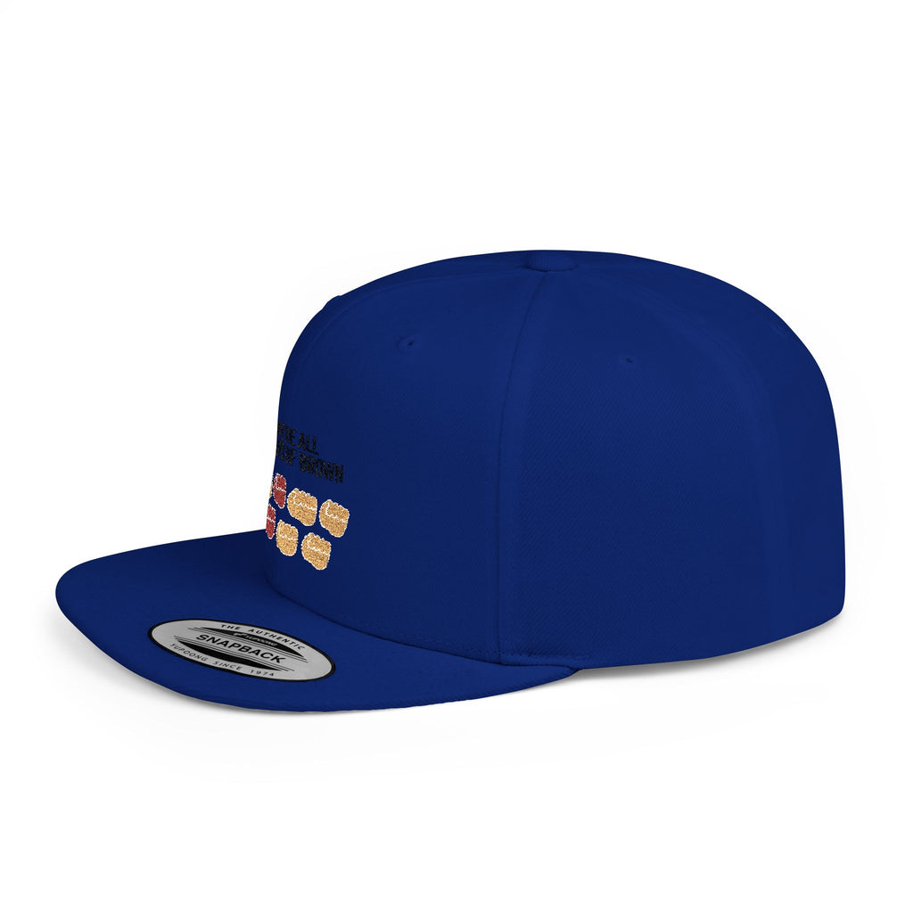 Snapback Hat — "We're All Shades of Brown" Fist Pump Donut Diversity Design BL