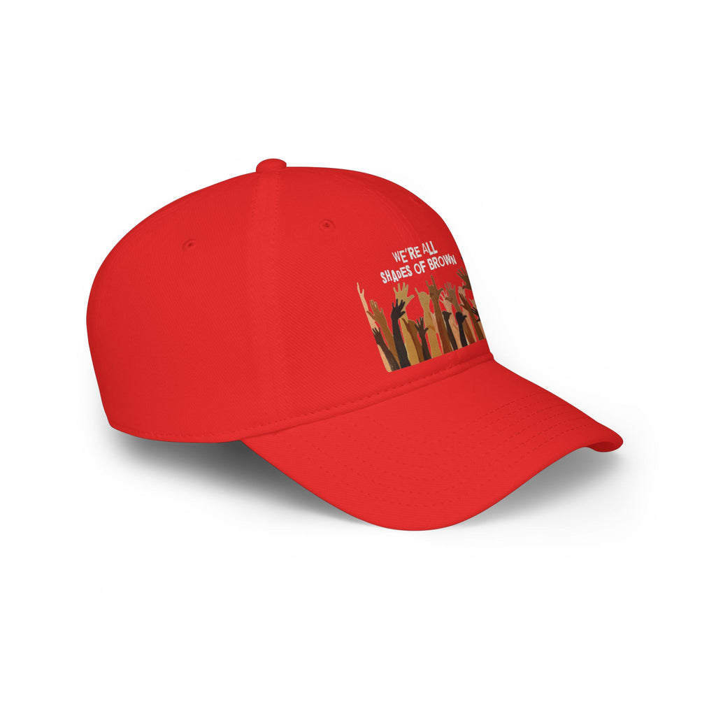 Baseball Cap — "We're All Shades of Brown" Raised Hands Diversity Hat WL