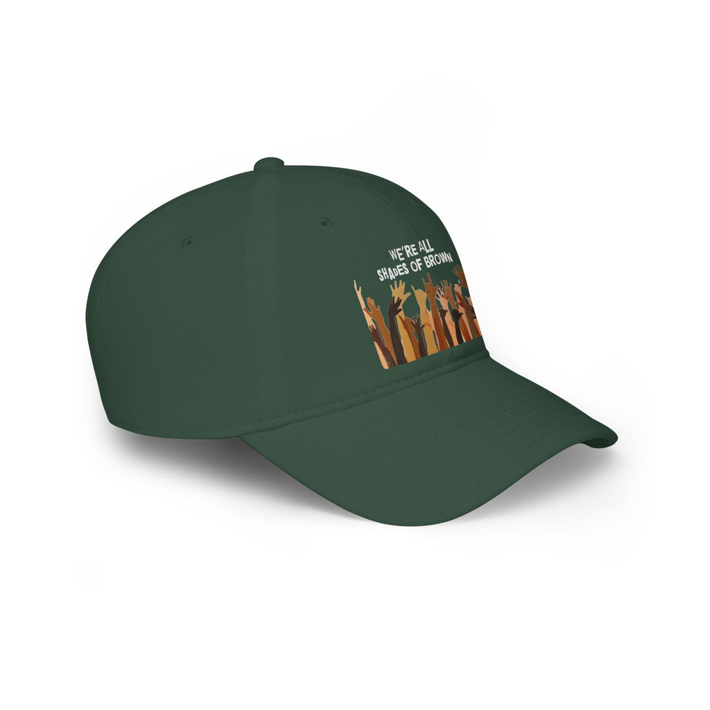Baseball Cap — "We're All Shades of Brown" Raised Hands Diversity Hat WL