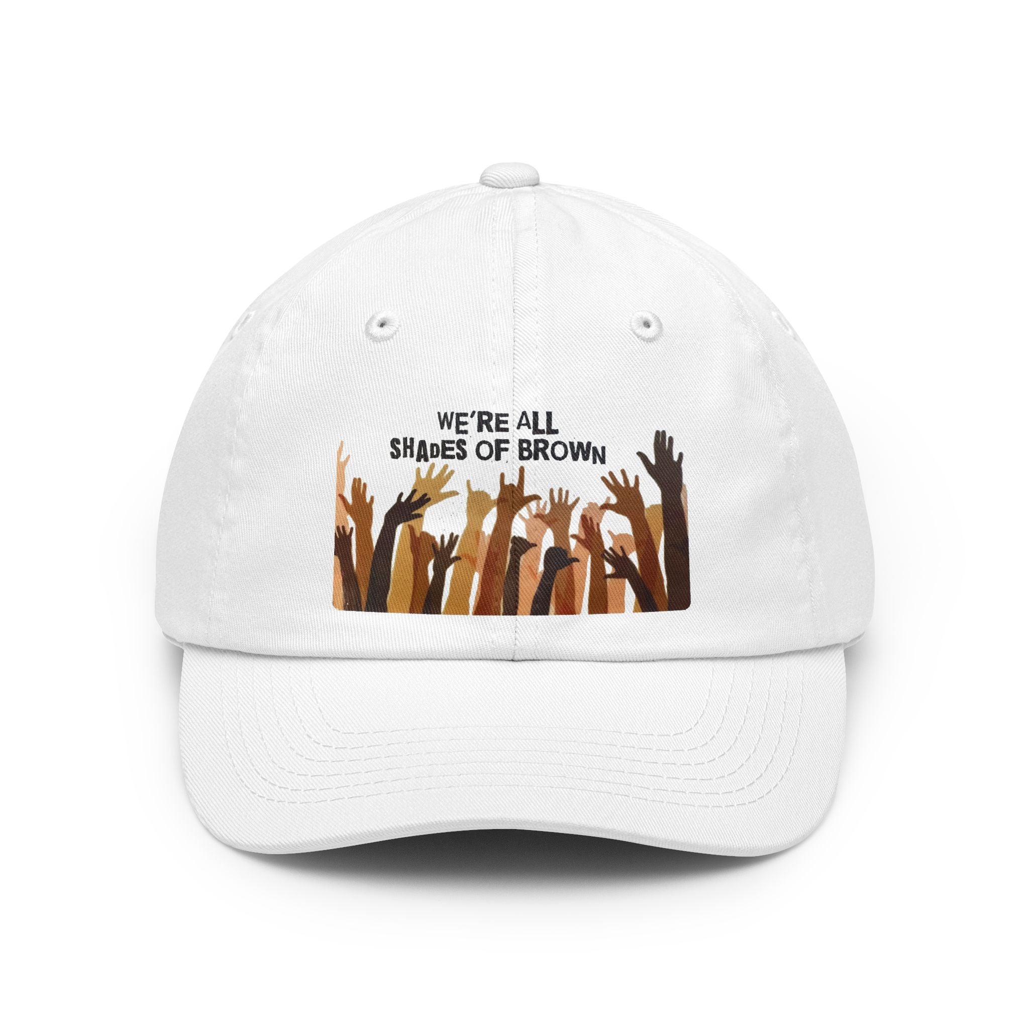 Dad Hat — "We’re All Shades of Brown" Raised Hands Unity Cap BL