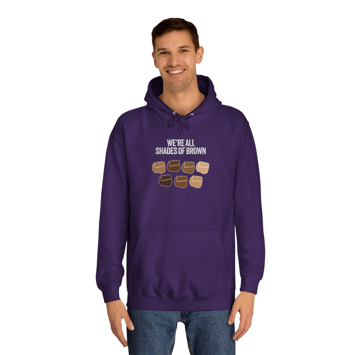 Raised Hands Crowd Hoodie — Unity Diversity Graphic College Hoodie WL