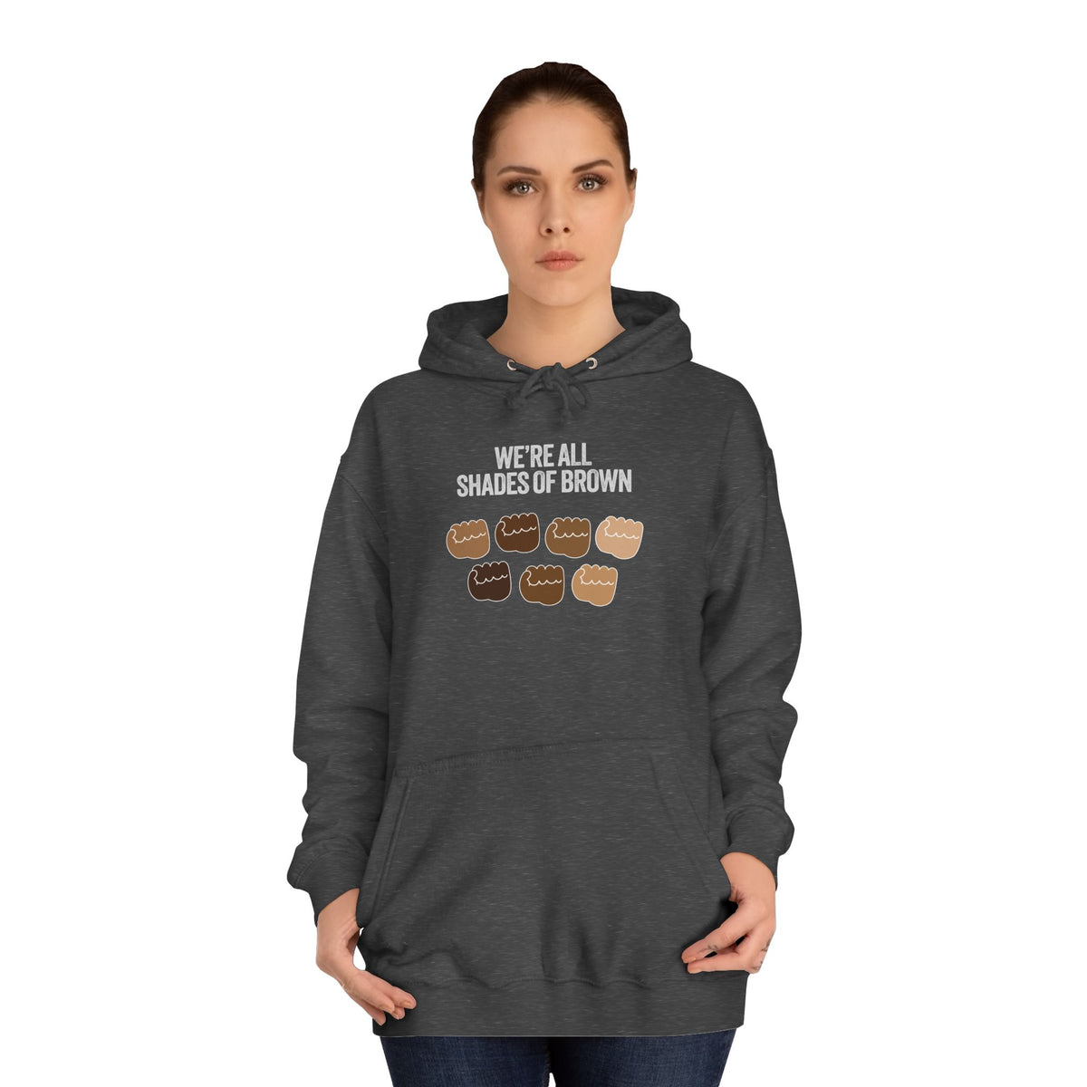 Raised Hands Crowd Hoodie — Unity Diversity Graphic College Hoodie WL