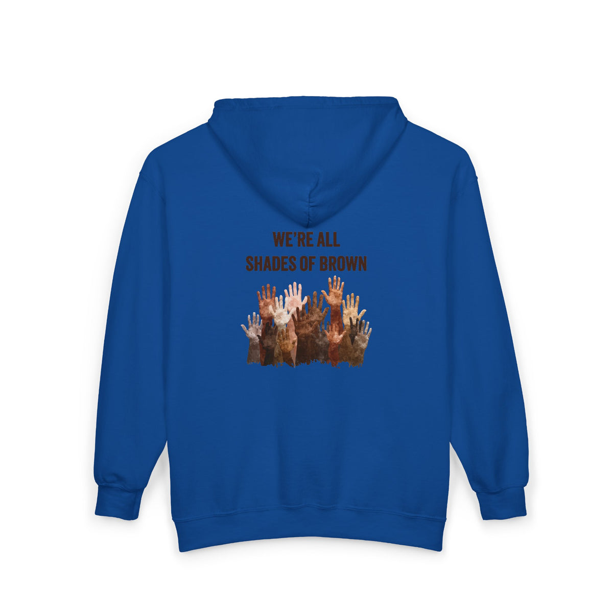 Full Zip Hoodie — Raised Hands Unity Design (Diverse Community)