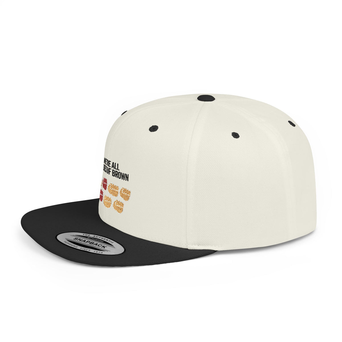 Snapback Hat — "We're All Shades of Brown" Fist Pump Donut Diversity Design BL