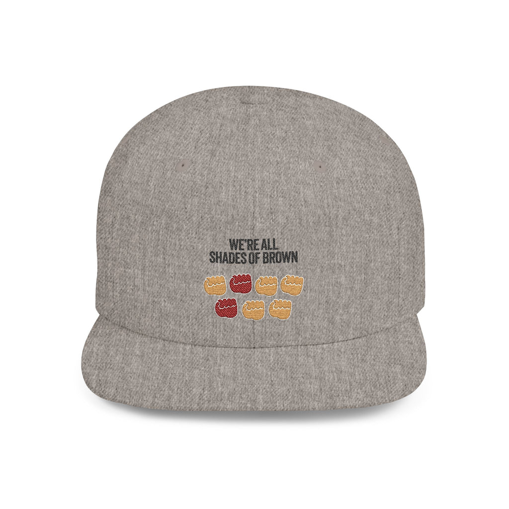 Snapback Hat — "We're All Shades of Brown" Fist Pump Donut Diversity Design BL