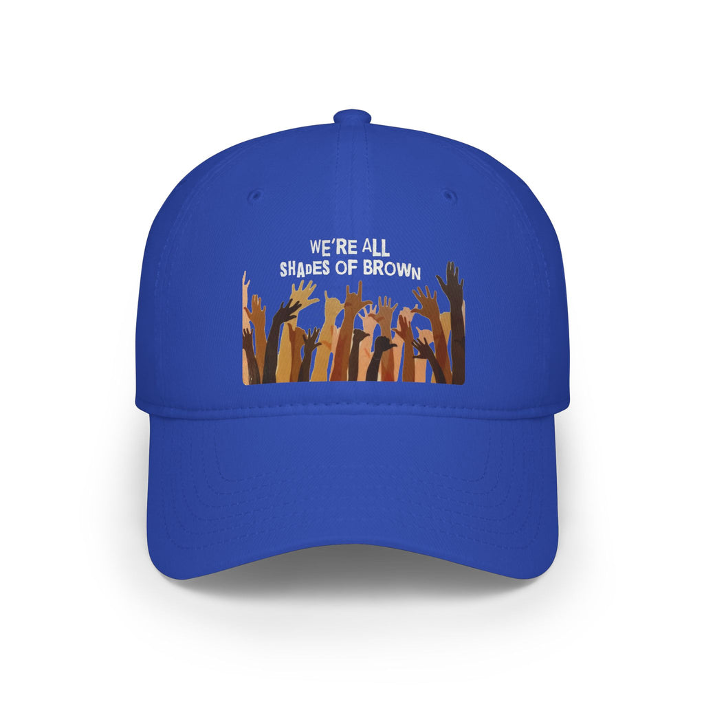 Baseball Cap — "We're All Shades of Brown" Raised Hands Diversity Hat WL