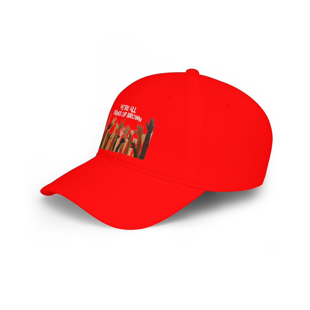 Baseball Cap — "We're All Shades of Brown" Raised Hands Diversity Hat WL