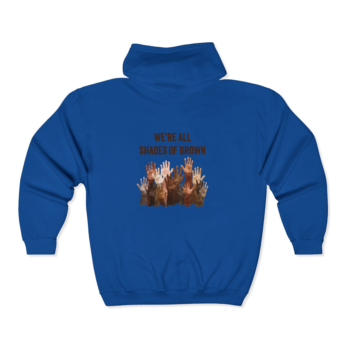 Full Zip Hoodie — Raised Hands Unity Design (Diverse Community)