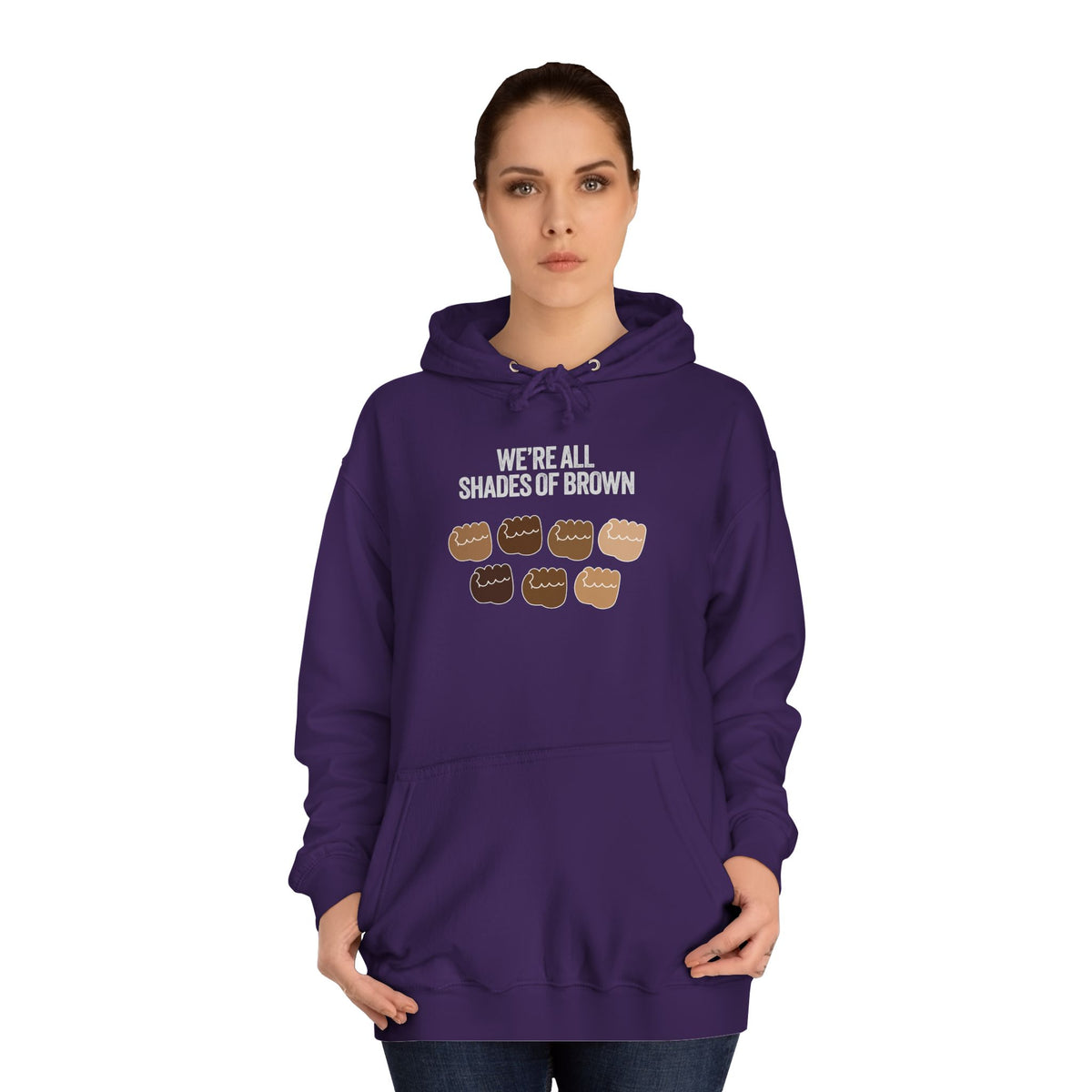 Raised Hands Crowd Hoodie — Unity Diversity Graphic College Hoodie WL