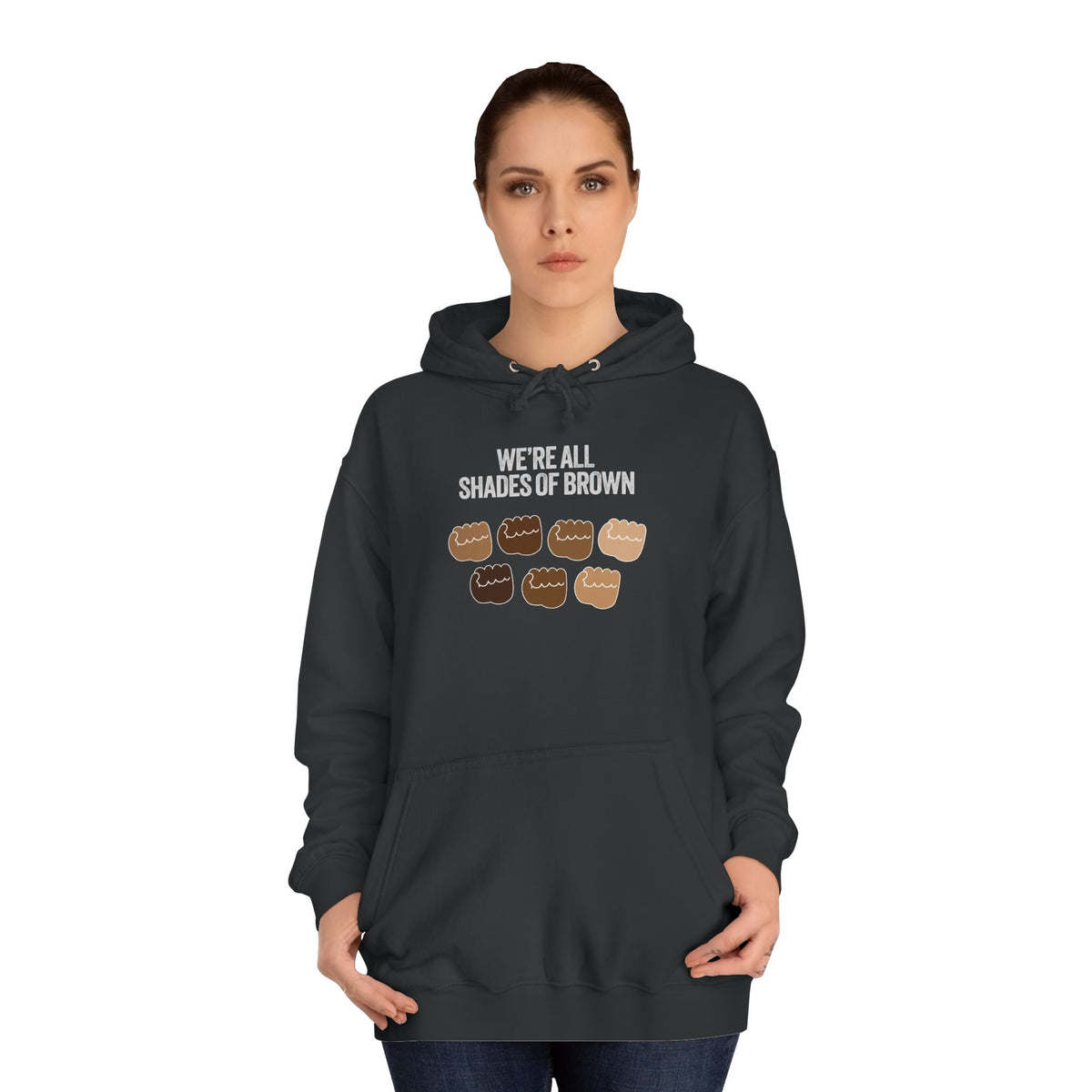 Raised Hands Crowd Hoodie — Unity Diversity Graphic College Hoodie WL