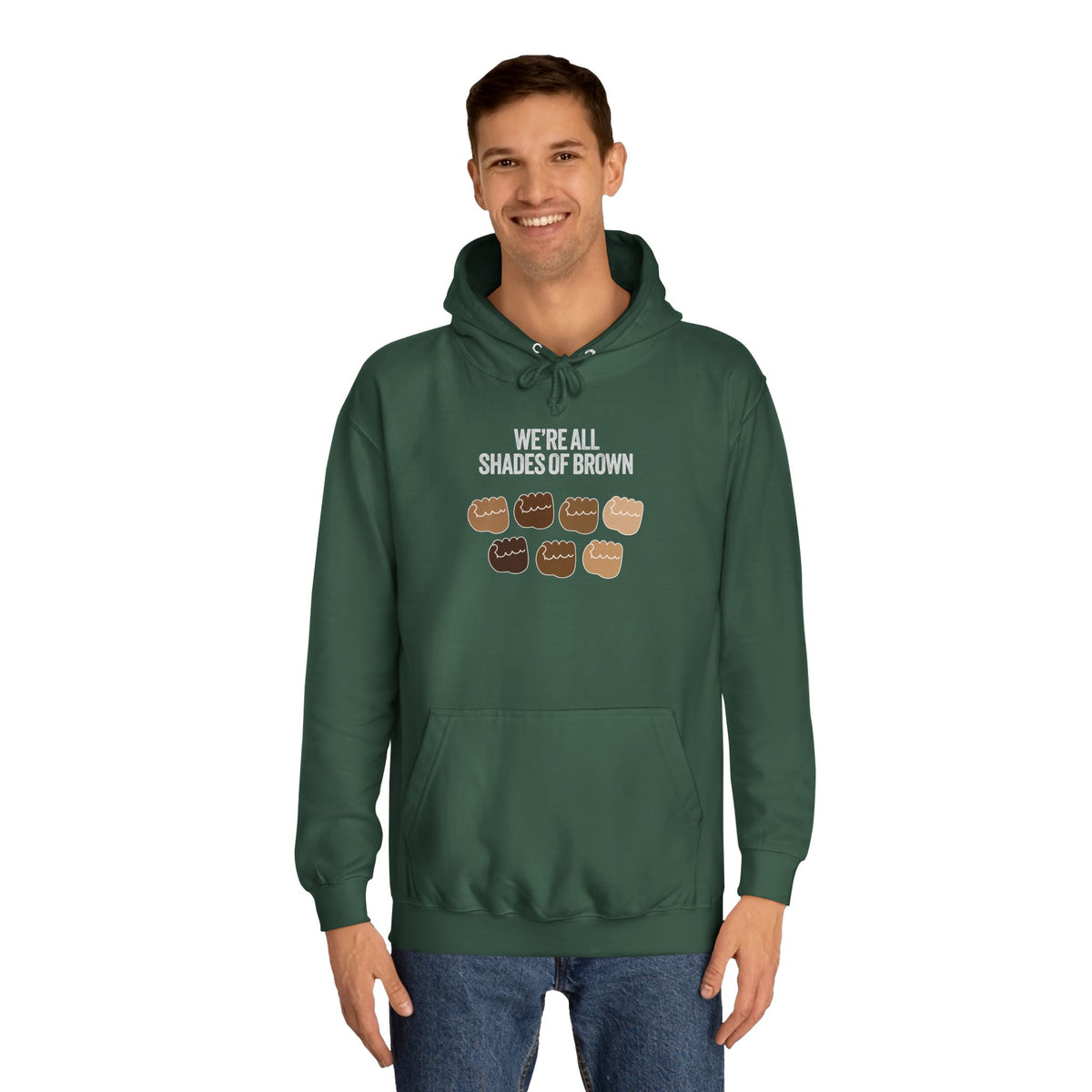 Raised Hands Crowd Hoodie — Unity Diversity Graphic College Hoodie WL