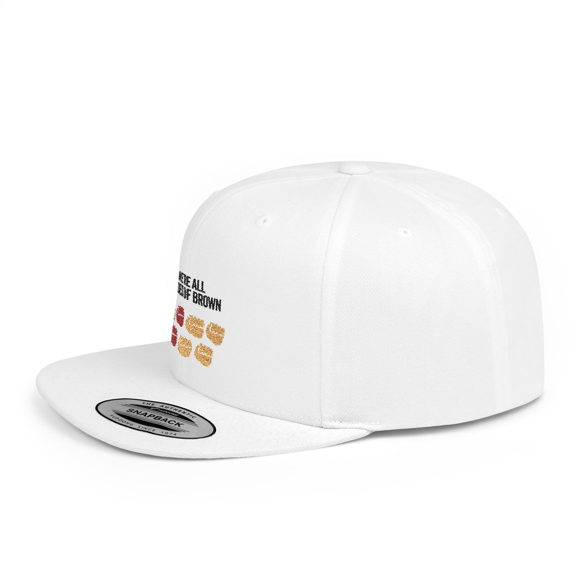 Snapback Hat — "We're All Shades of Brown" Fist Pump Donut Diversity Design BL