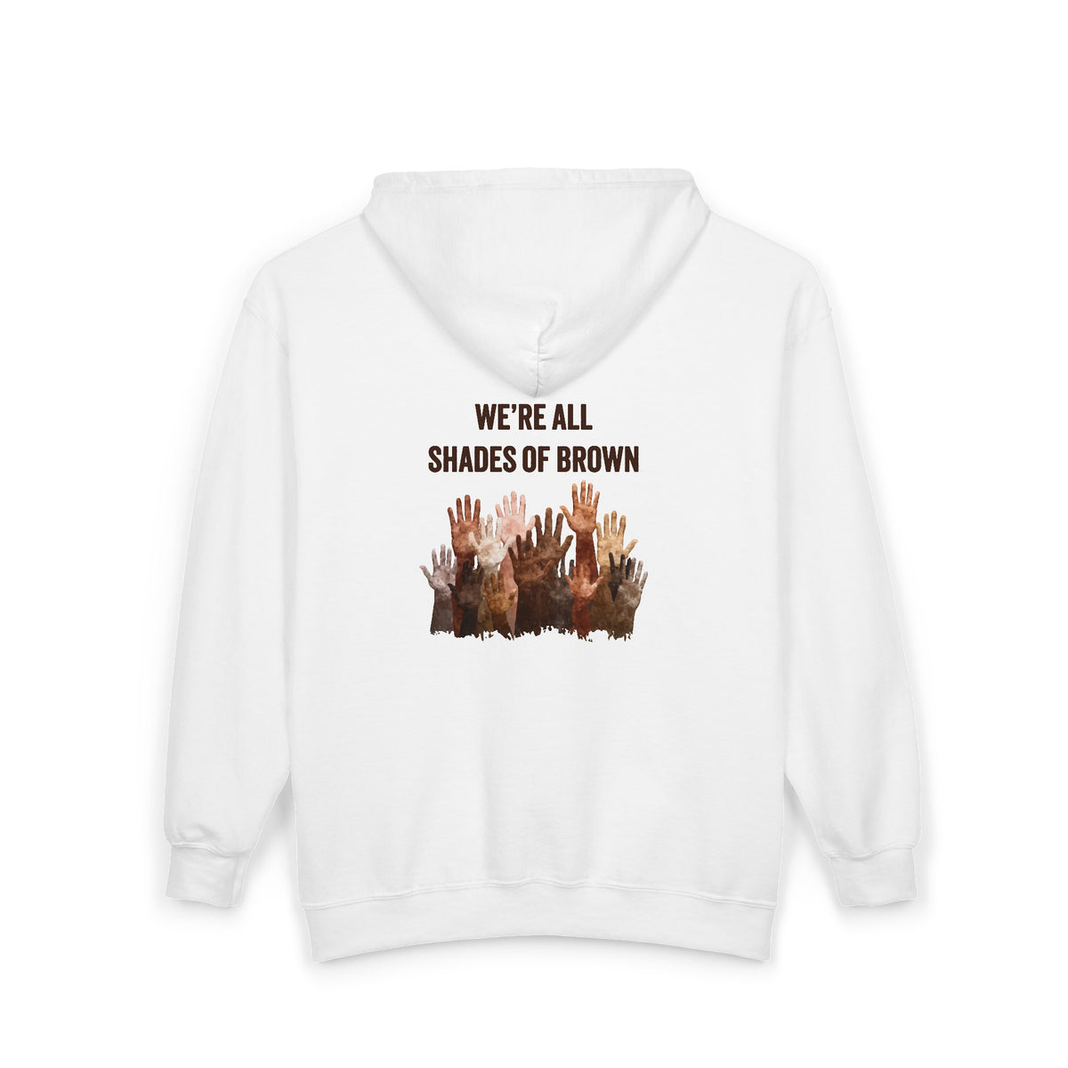 Full Zip Hoodie — Raised Hands Unity Design (Diverse Community)