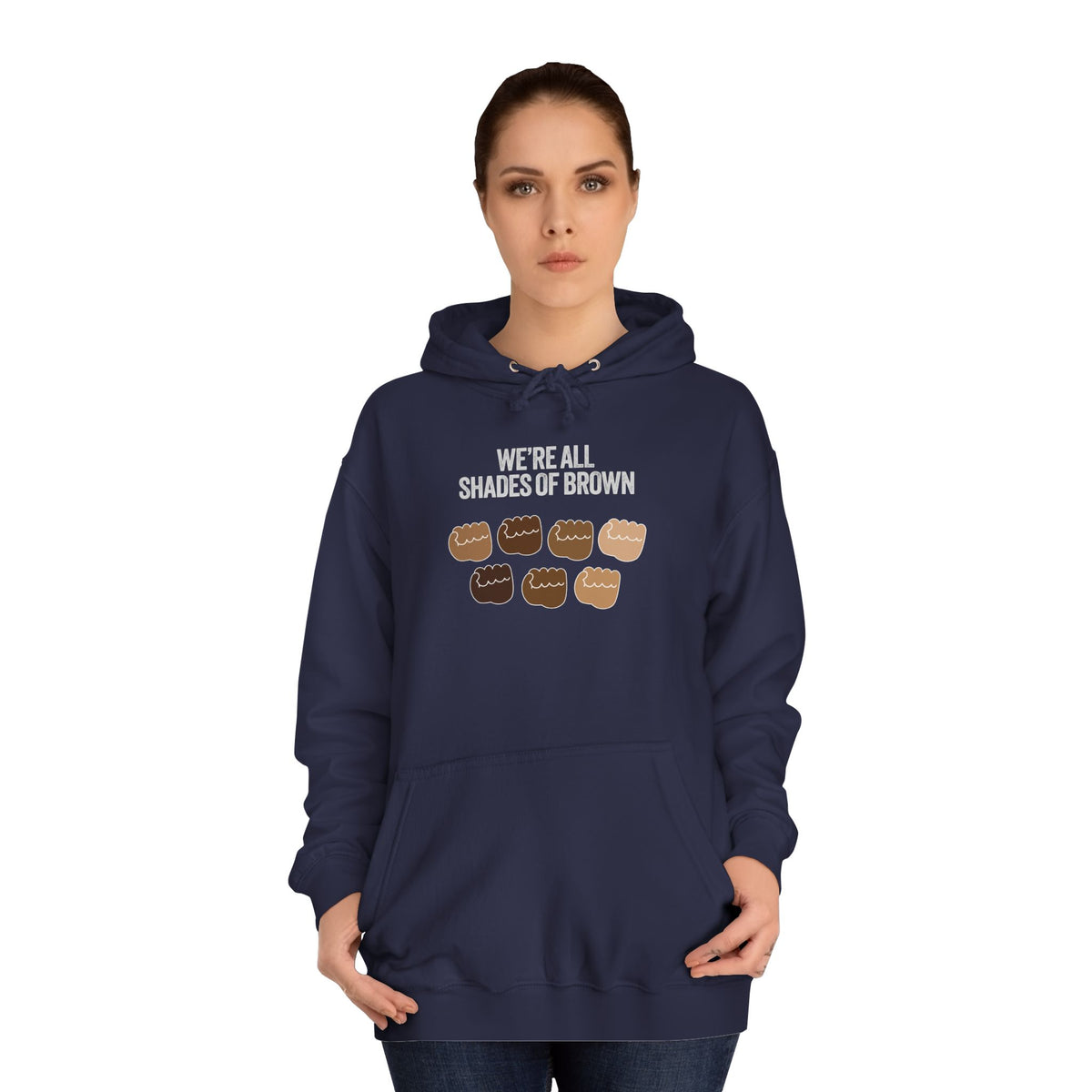 Raised Hands Crowd Hoodie — Unity Diversity Graphic College Hoodie WL