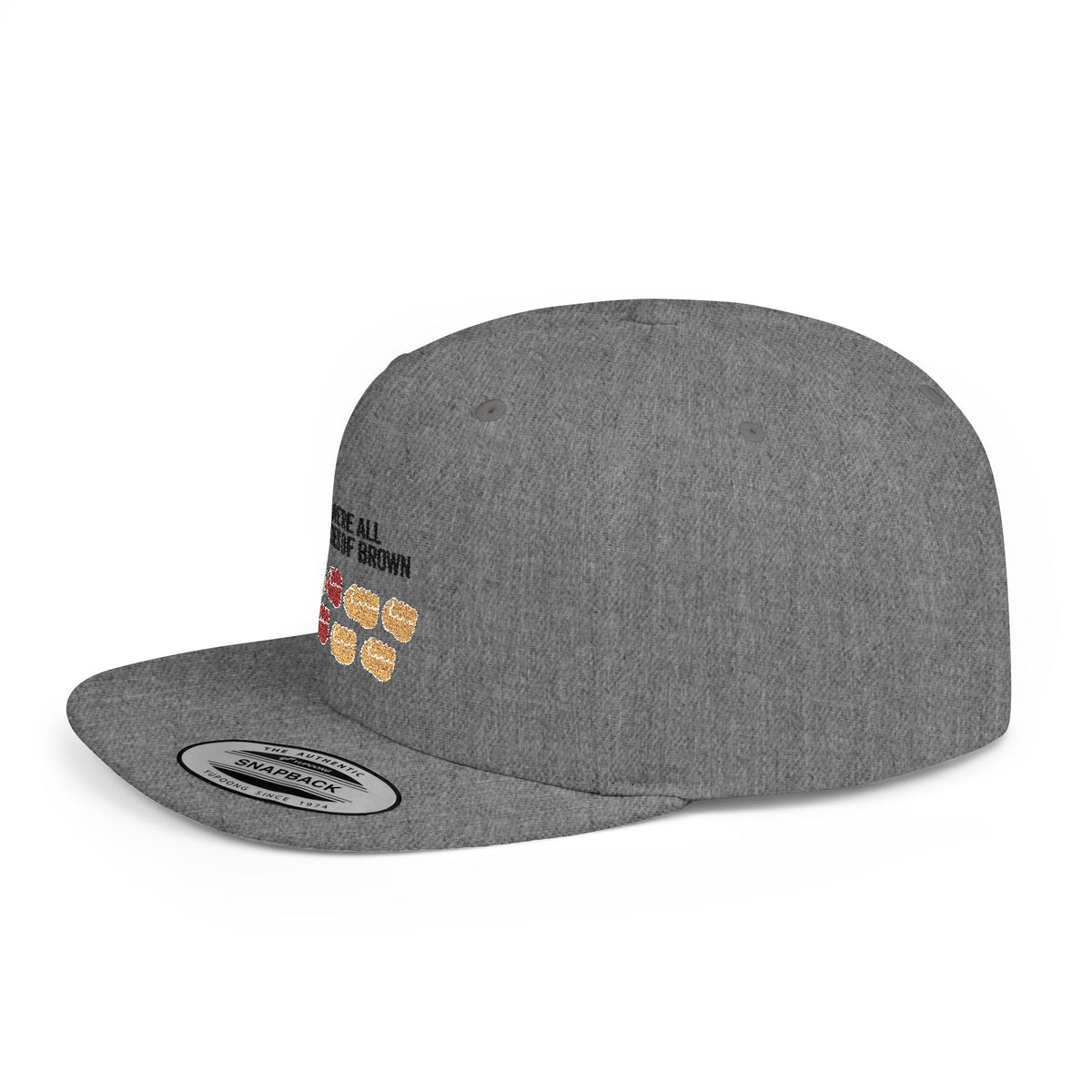 Snapback Hat — "We're All Shades of Brown" Fist Pump Donut Diversity Design BL