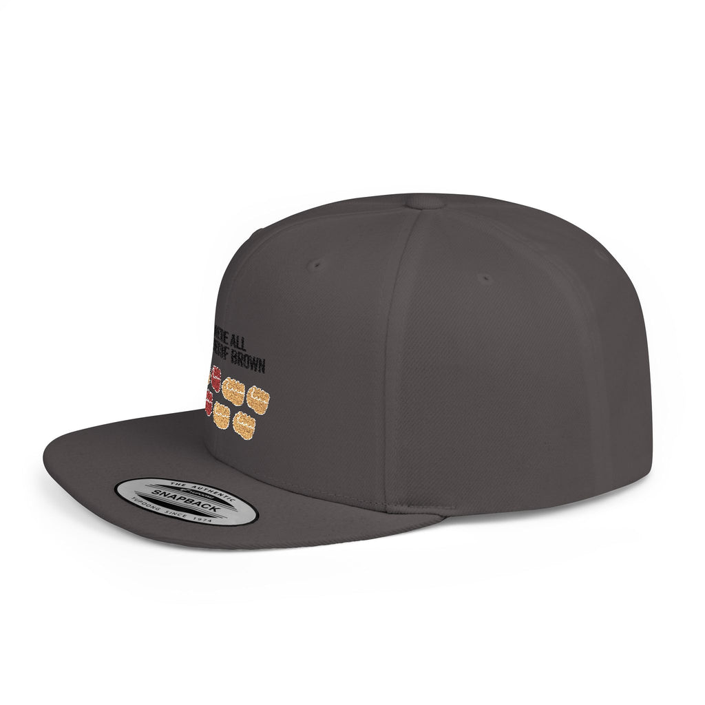 Snapback Hat — "We're All Shades of Brown" Fist Pump Donut Diversity Design BL