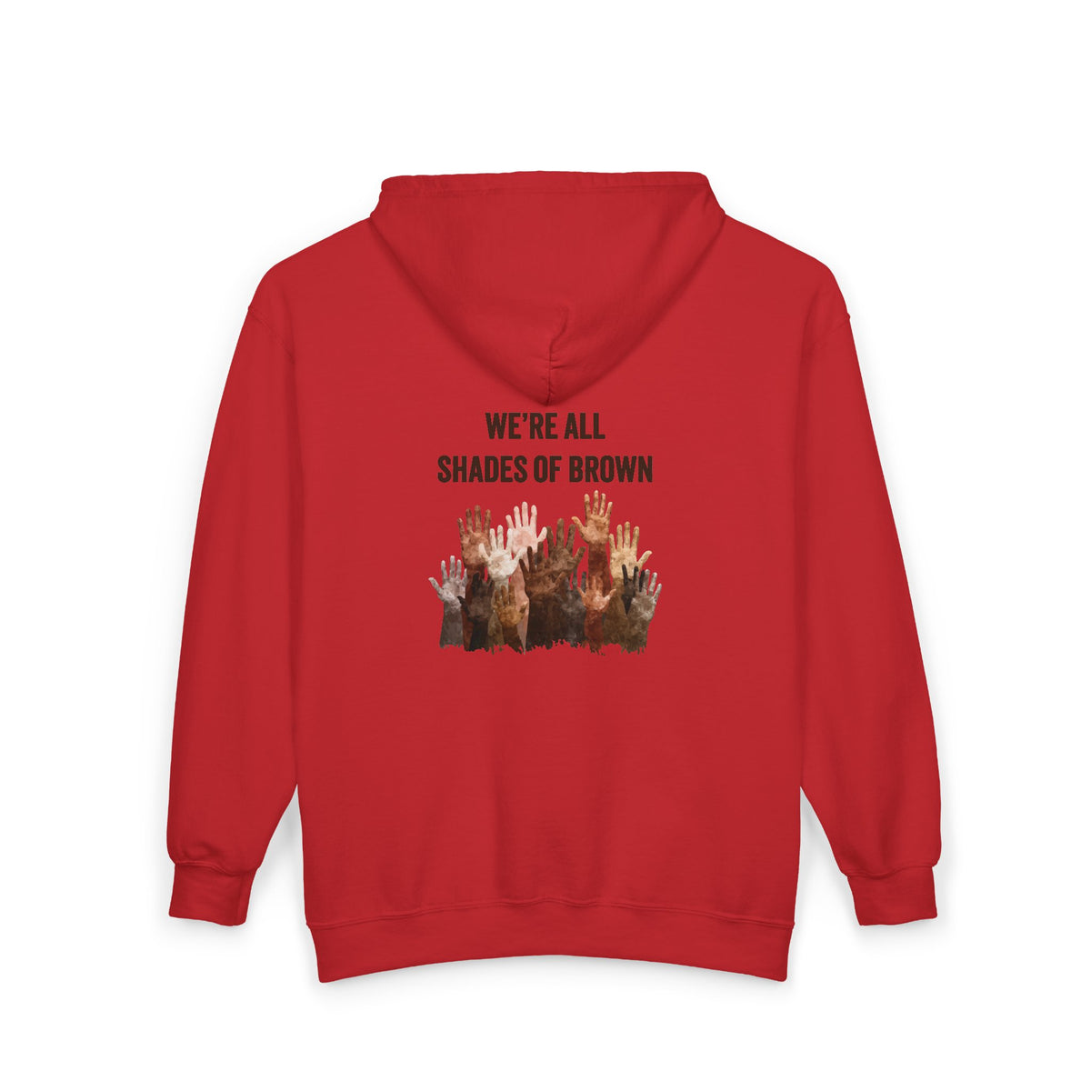 Full Zip Hoodie — Raised Hands Unity Design (Diverse Community)