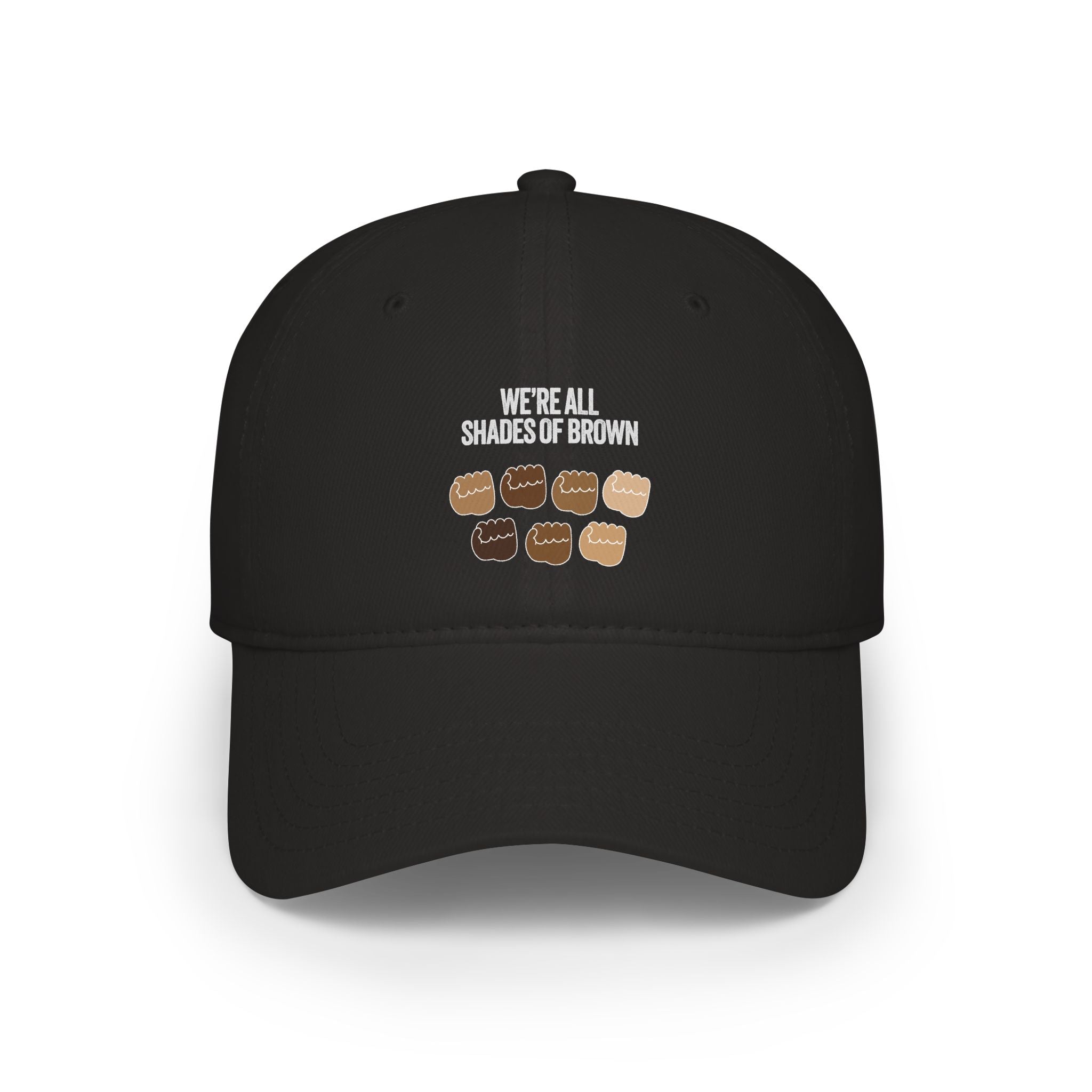 Low Profile Baseball Cap — "We're All Shades of Brown" Inclusive Coffee Cup Design WL