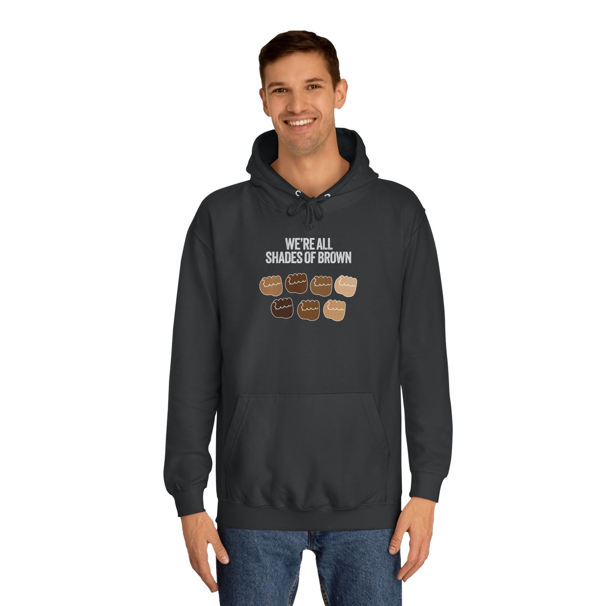 Raised Hands Crowd Hoodie — Unity Diversity Graphic College Hoodie WL