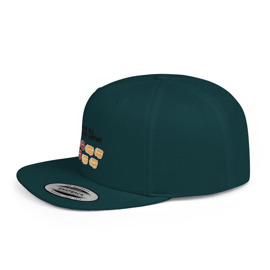 Snapback Hat — "We're All Shades of Brown" Fist Pump Donut Diversity Design BL