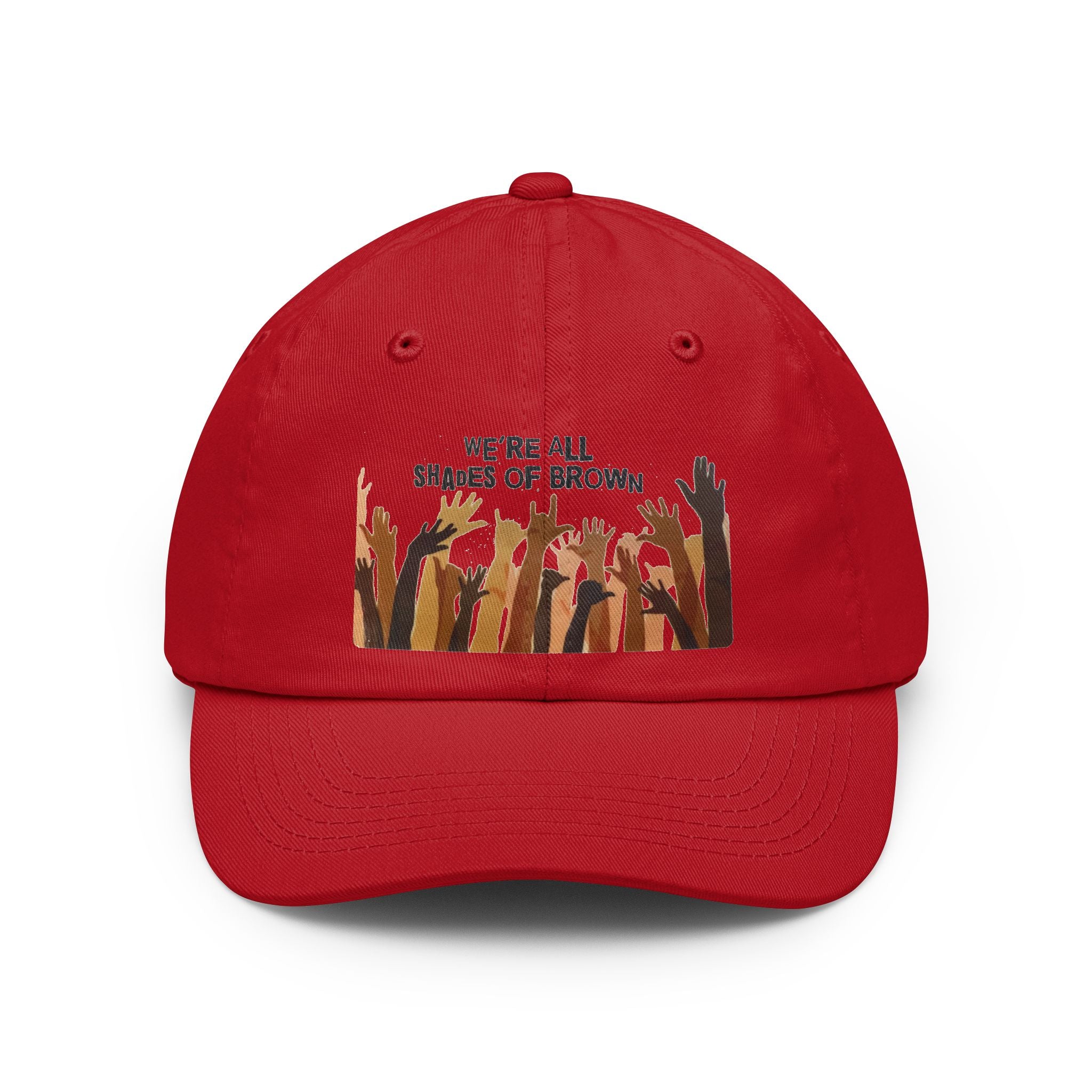 Dad Hat — "We’re All Shades of Brown" Raised Hands Unity Cap BL
