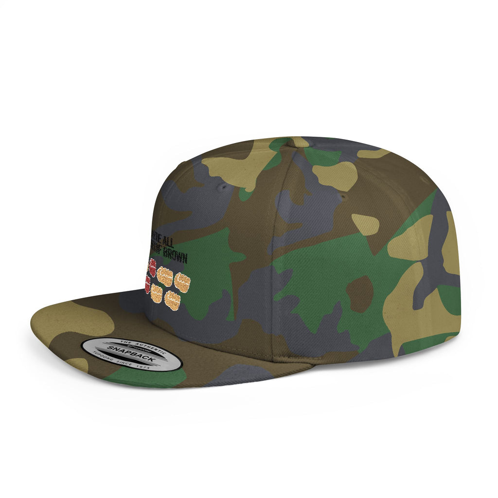 Snapback Hat — "We're All Shades of Brown" Fist Pump Donut Diversity Design BL