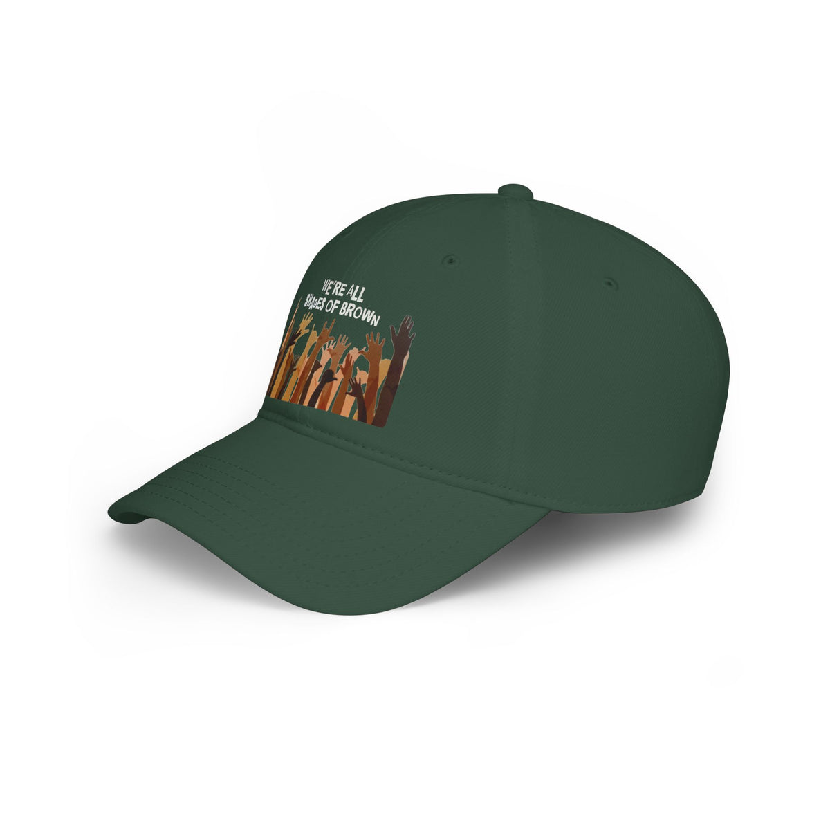 Baseball Cap — "We're All Shades of Brown" Raised Hands Diversity Hat WL