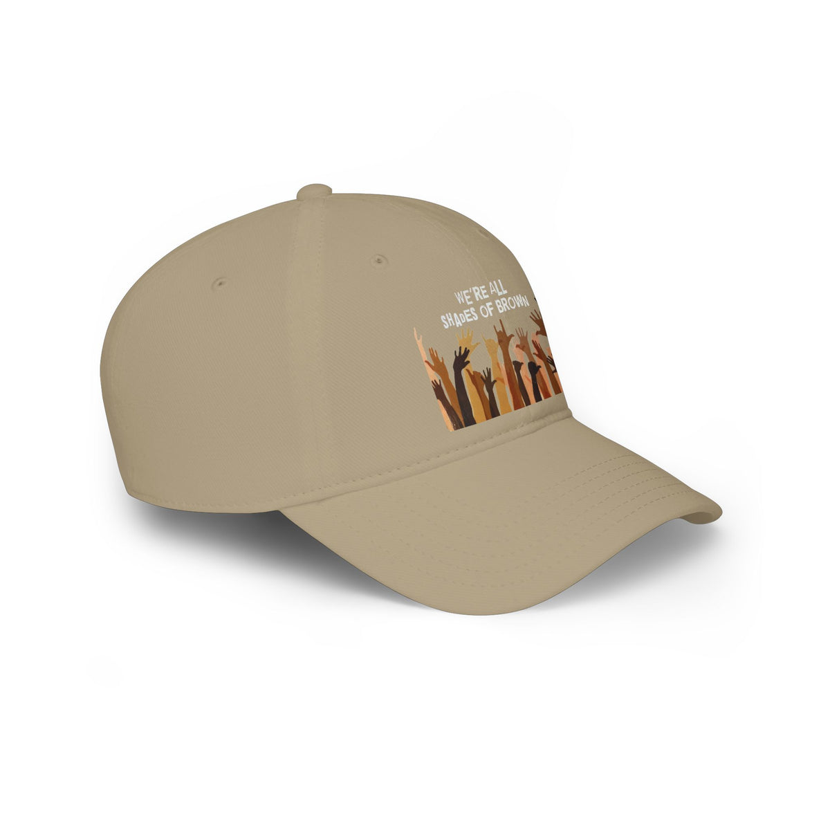 Baseball Cap — "We're All Shades of Brown" Raised Hands Diversity Hat WL